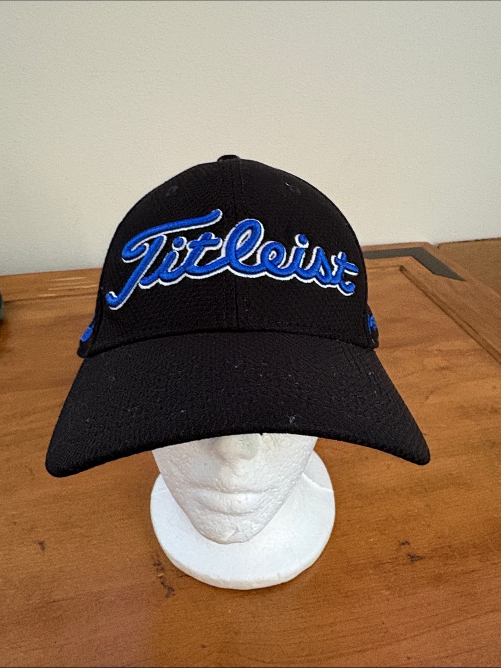 Titleist FootJoy Black Cap with Blue Script Embroidery Size L/XL